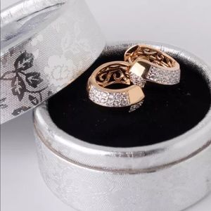 18K platinum gold filled white topaz earrings